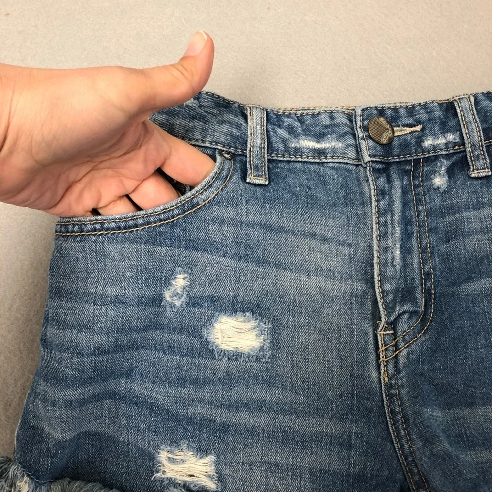 Free People Cut Off Shorts Womens 29 8 Blue Denim Distressed Festival‎ Beach